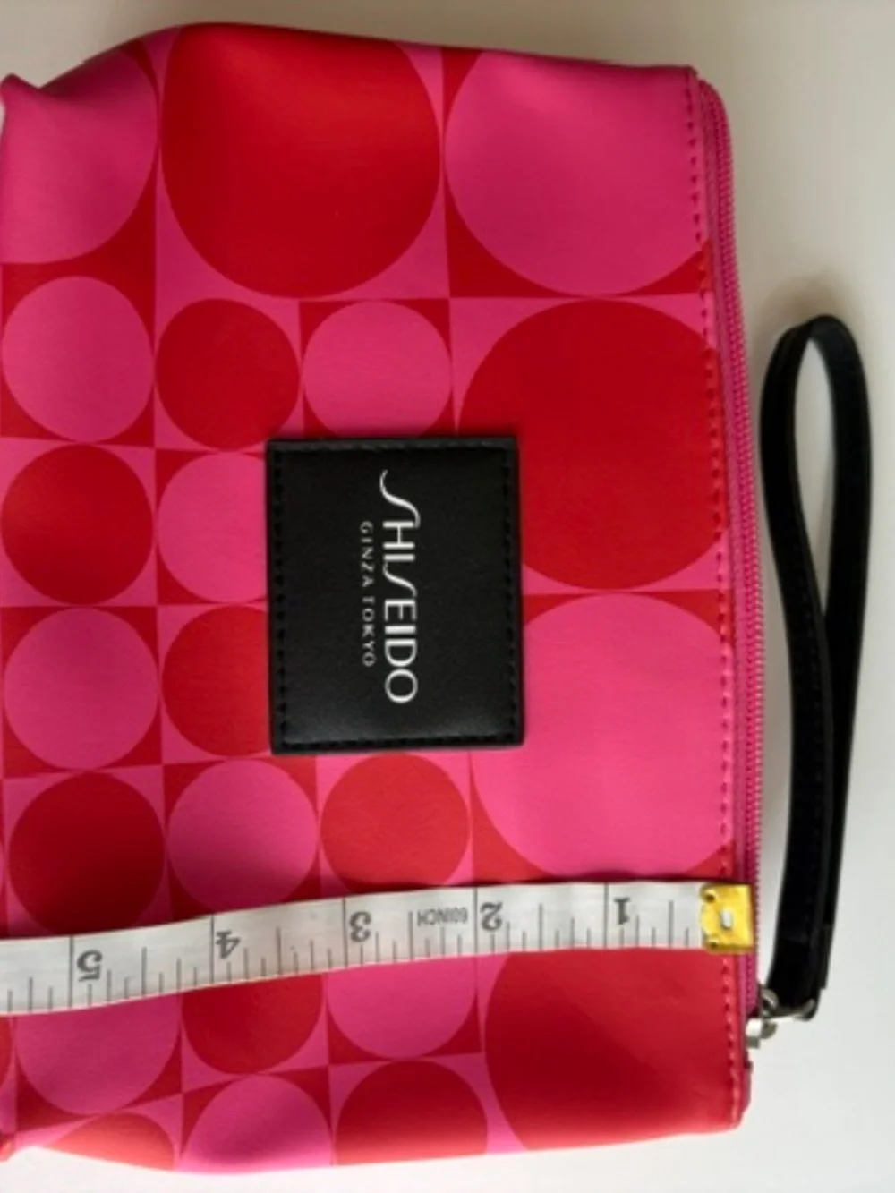 Shiseido Ginza Tokyo Red Patent with Zipper Cosmetic Makeup Bag